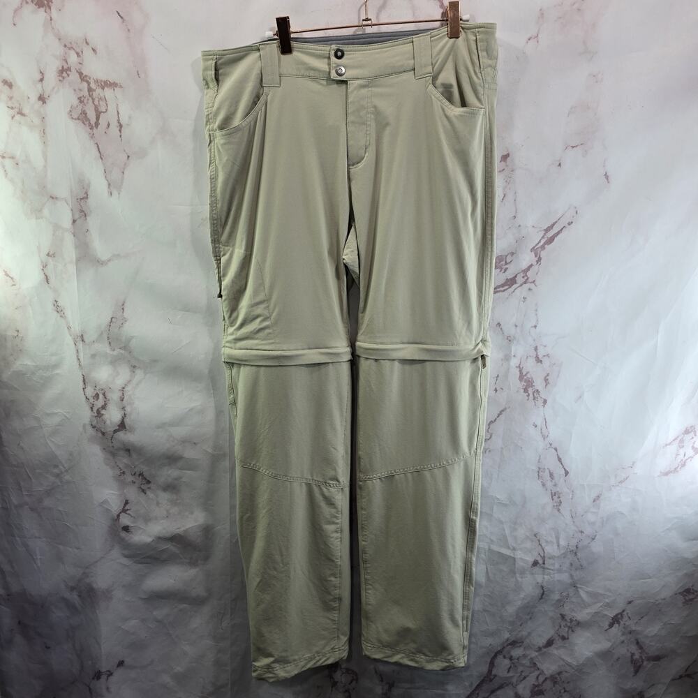 Columbia Pants Womens 14 X 32 Beige Zip Off Convertible Mid Rise Nylon Stretchy